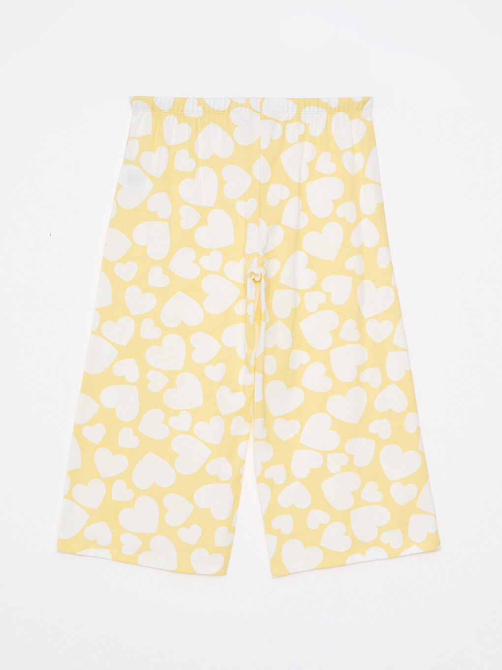 Sarı U Yaka Desenli Askılı Pamuklu Kadın Pijama Takımı-9