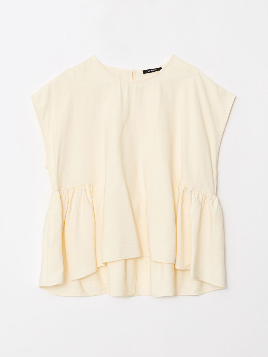 Blouse pour Femmes Grande Taille Col Rond Droite Manches Courtes-5