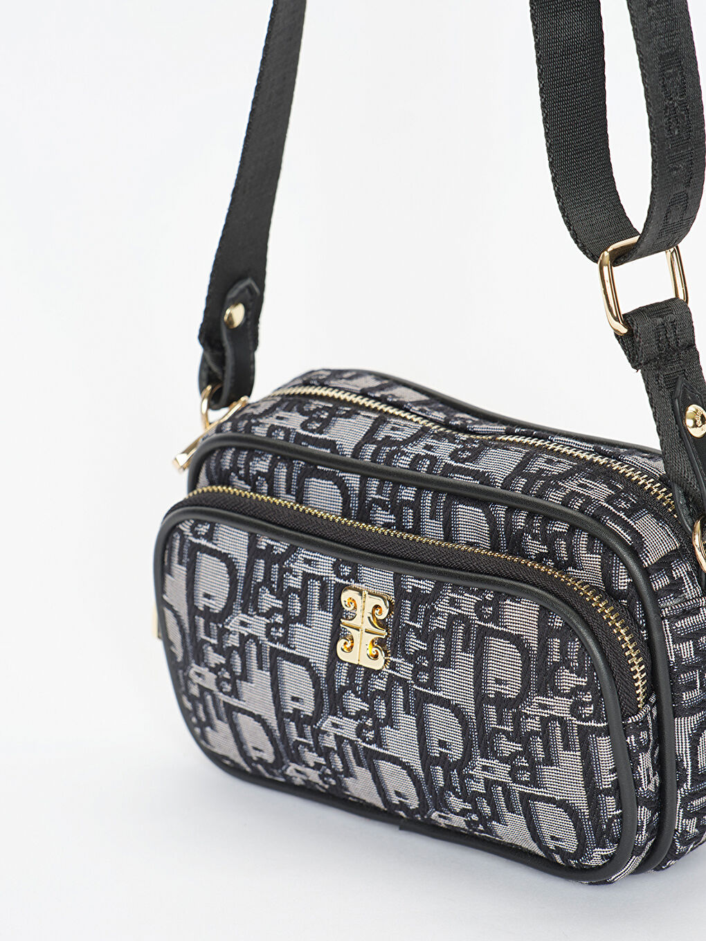 Siyah Desenli Kadın Çapraz Çanta-2