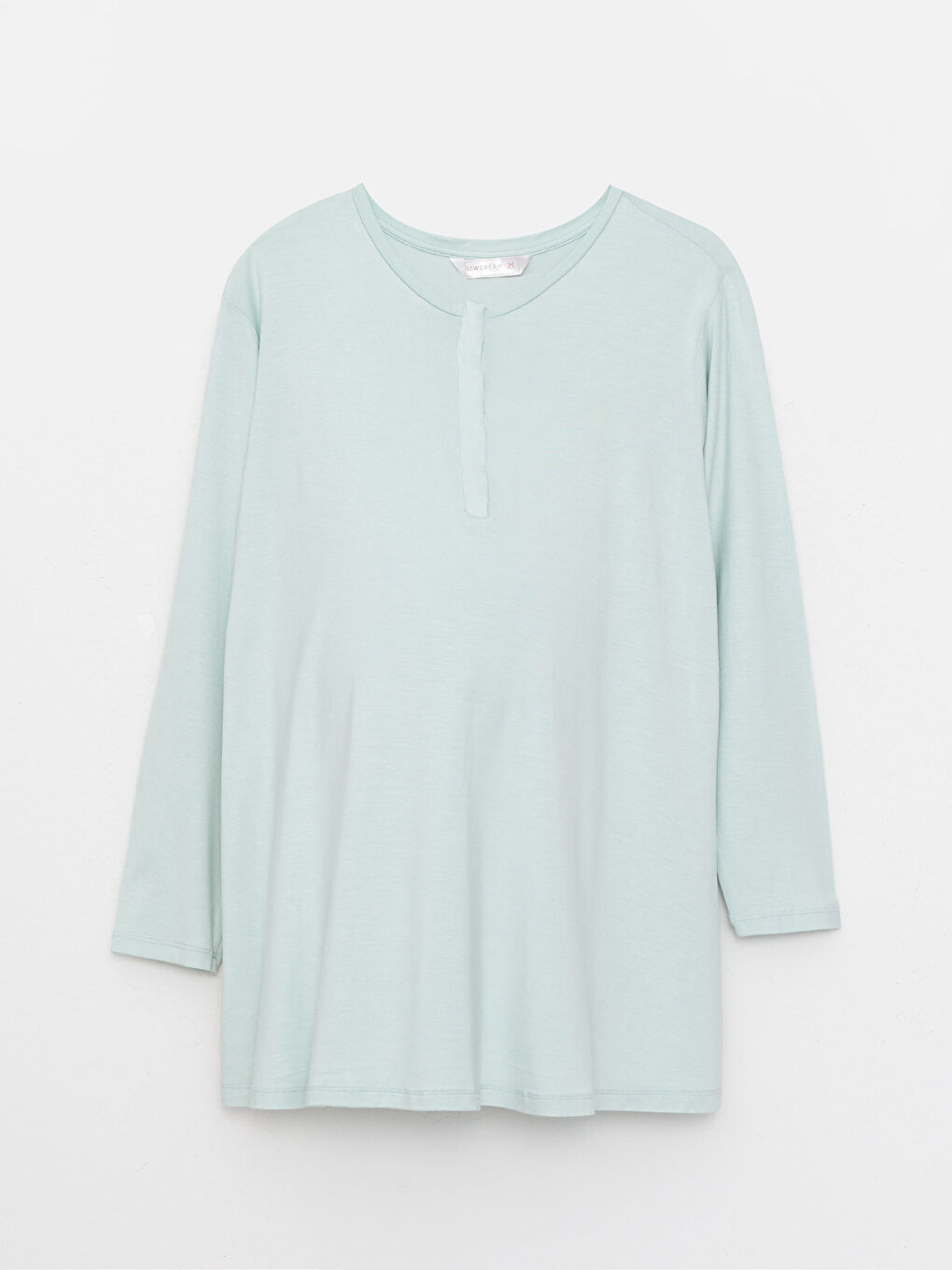 Turkuaz Bisiklet Yaka Düz Uzun Kollu Kadın Pijama Takımı-7