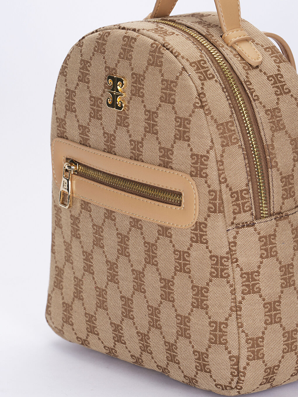 Kahverengi Desenli Kadın Sırt Çantası-3