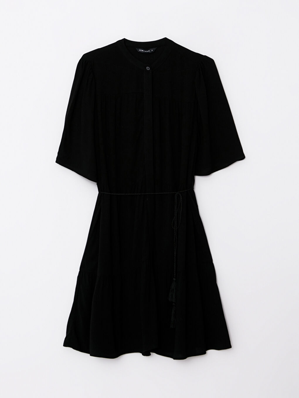 Crew Neck Plain Viscose Women's Dress -S2K587Z8-RQL