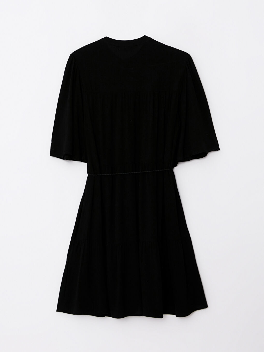 Crew Neck Plain Viscose Women's Dress -S2K587Z8-RQL