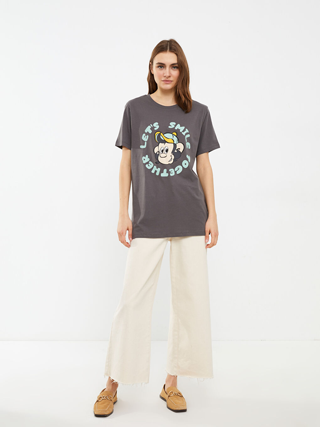 Gri Gülen Gözleri Fark Et Projesi - Pamuklu Unisex Tişört