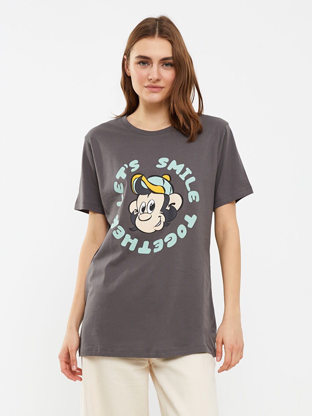 Gri Gülen Gözleri Fark Et Projesi - Pamuklu Unisex Tişört-1