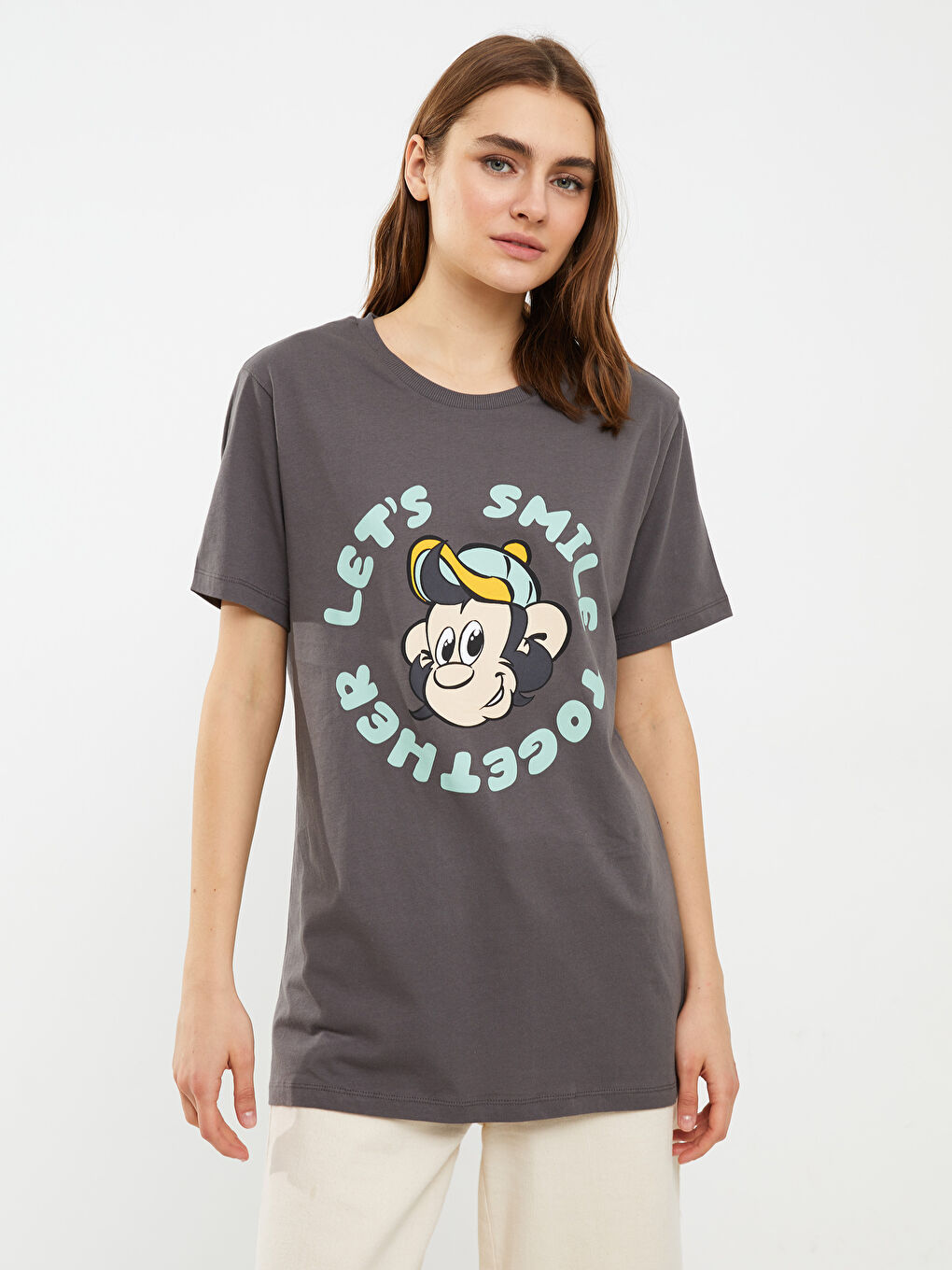 Gri Gülen Gözleri Fark Et Projesi - Pamuklu Unisex Tişört-2