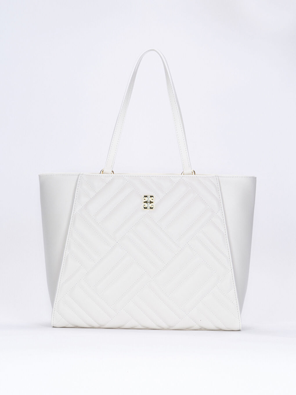 Beyaz Desenli Kadın Omuz Çantası-1