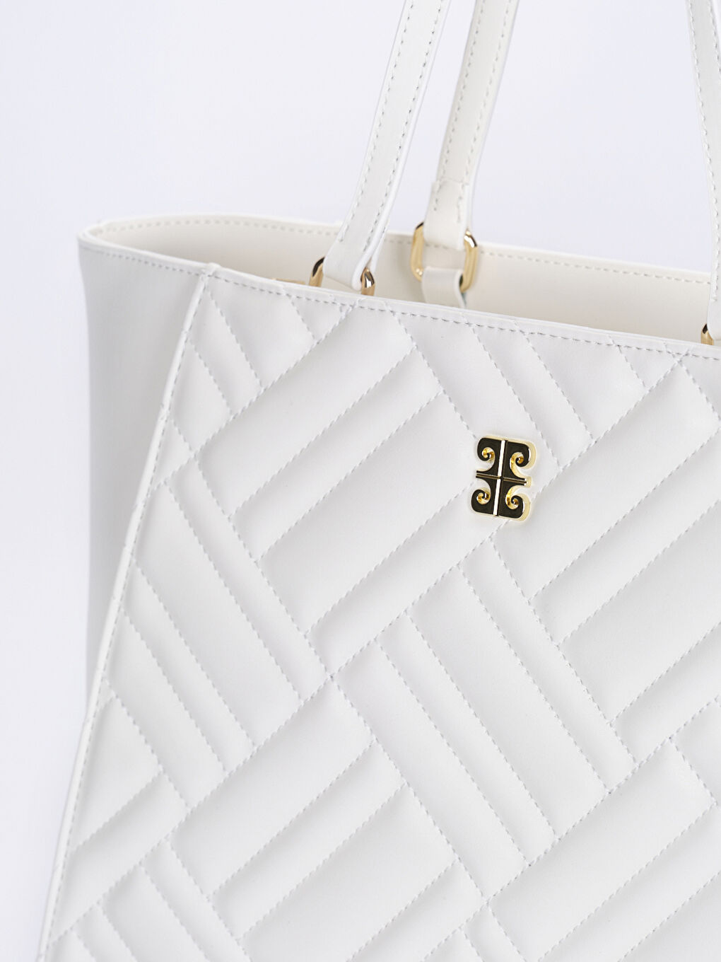 Beyaz Desenli Kadın Omuz Çantası-3