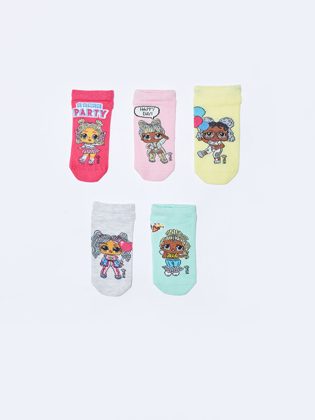 LOL Surprise OMG Licensed Girl's Booties Socks 5 Pack