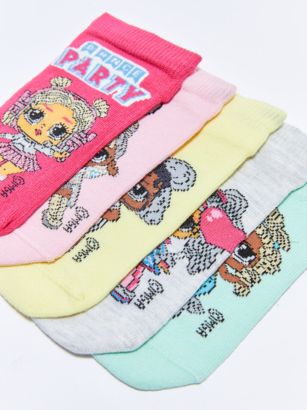 LOL Surprise OMG Licensed Girl's Booties Socks 5 Pack-2