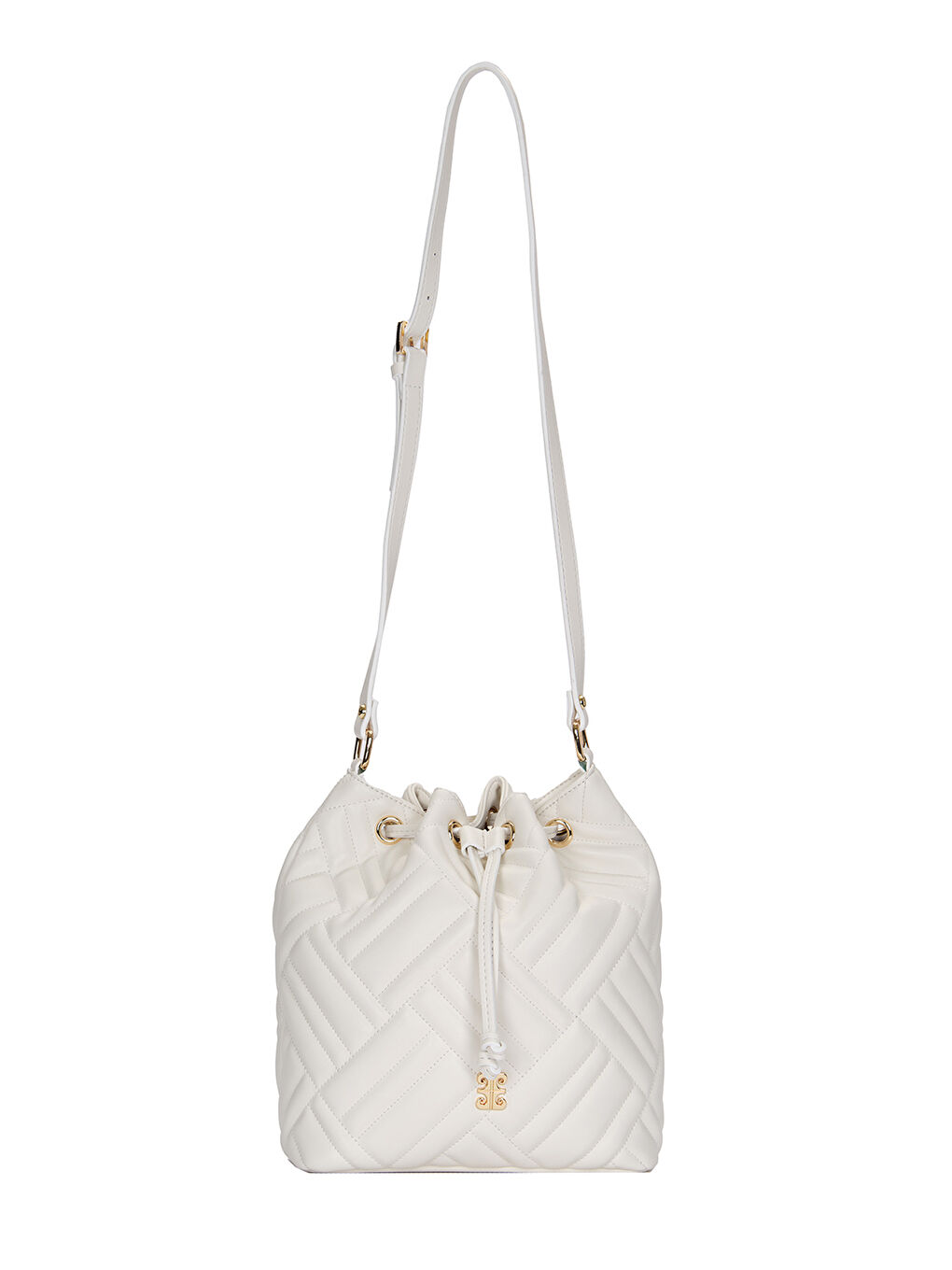 Beyaz Kadın Büzgülü Çanta-1