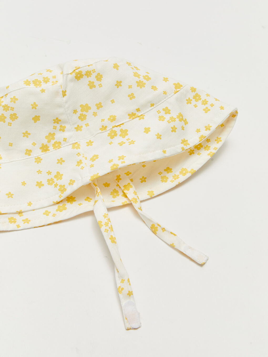 Ekru Baskılı Pamuklu Kız Bebek Şapka-2