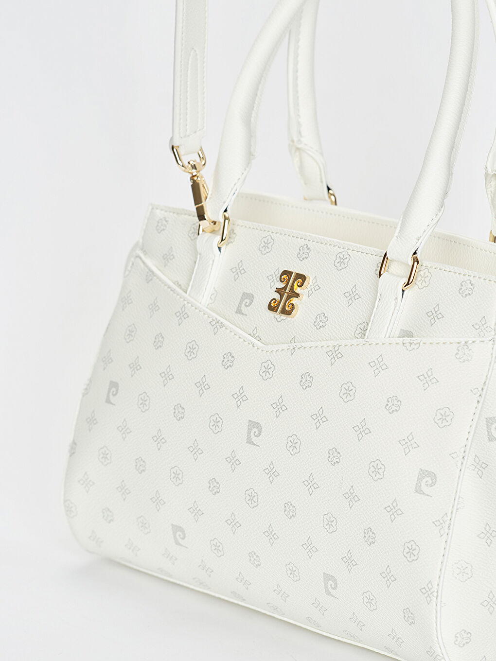 Beyaz Deri Görünümlü Kadın Kol Çantası-3