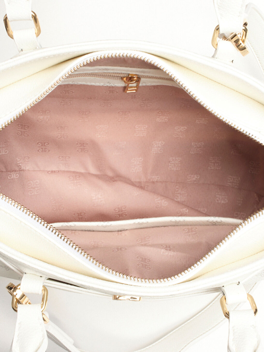 Beyaz Deri Görünümlü Kadın Kol Çantası-4