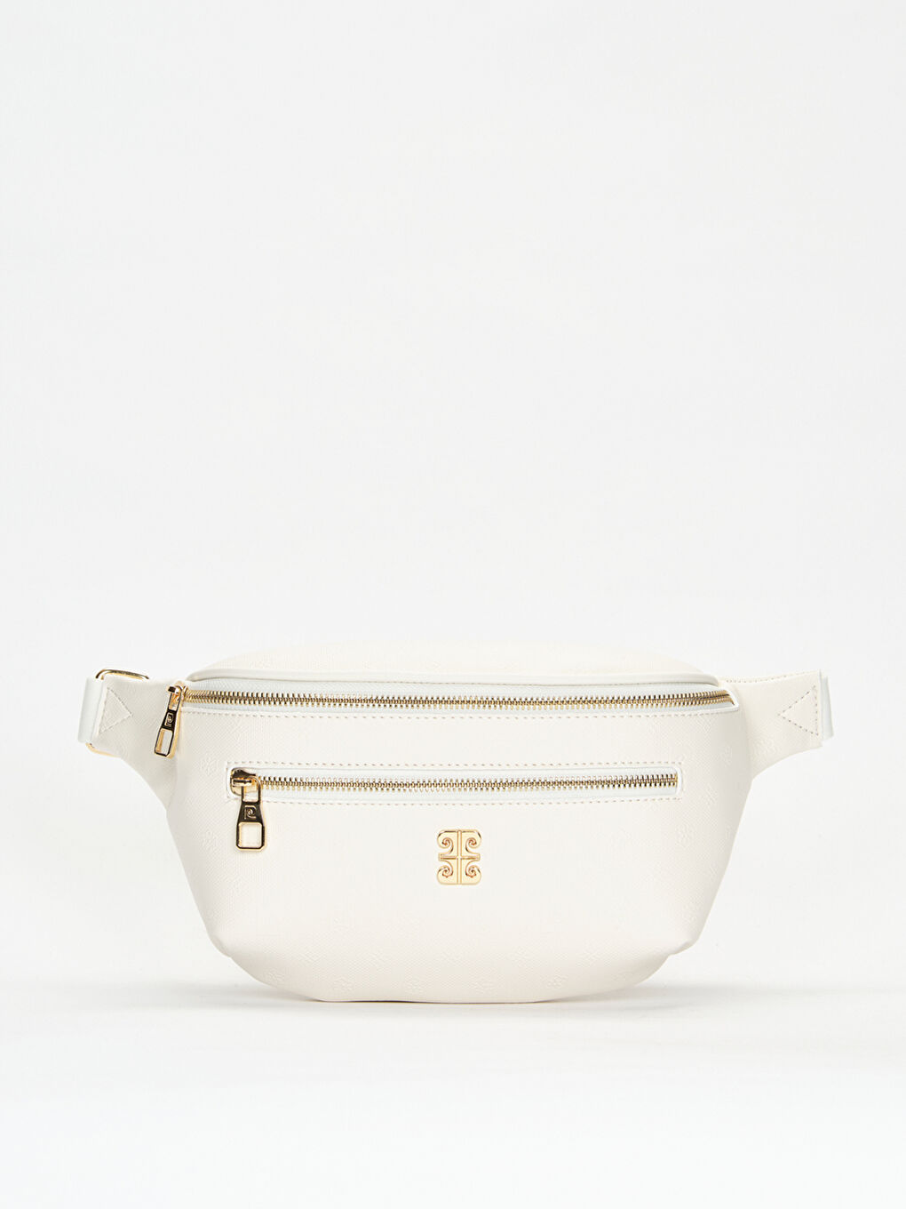 Beyaz Desenli Kadın Bel Çantası-1