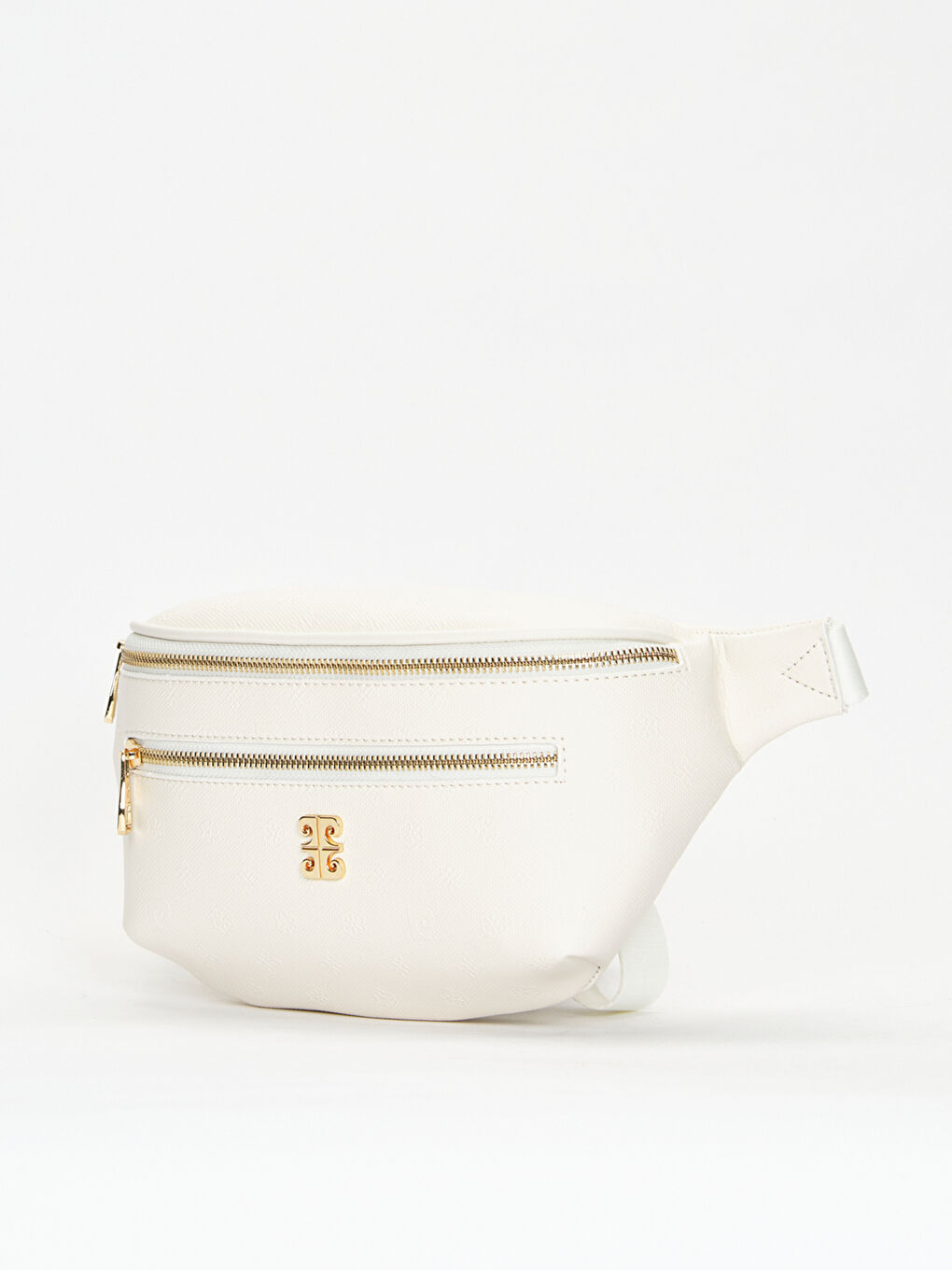 Beyaz Desenli Kadın Bel Çantası-2