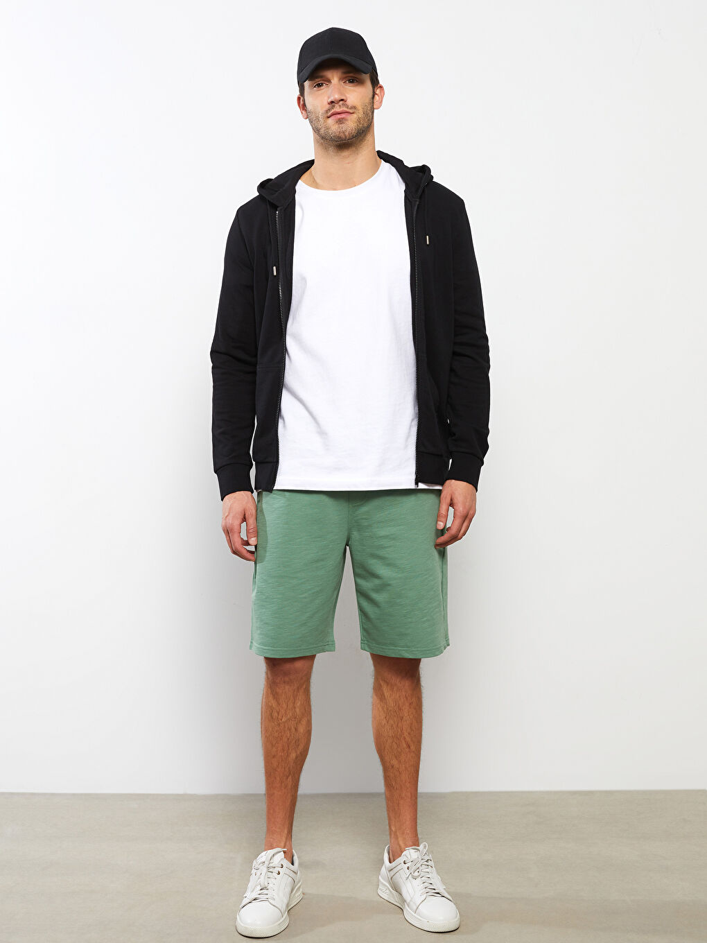 Yeşil Standart Kalıp Örme Erkek Şort