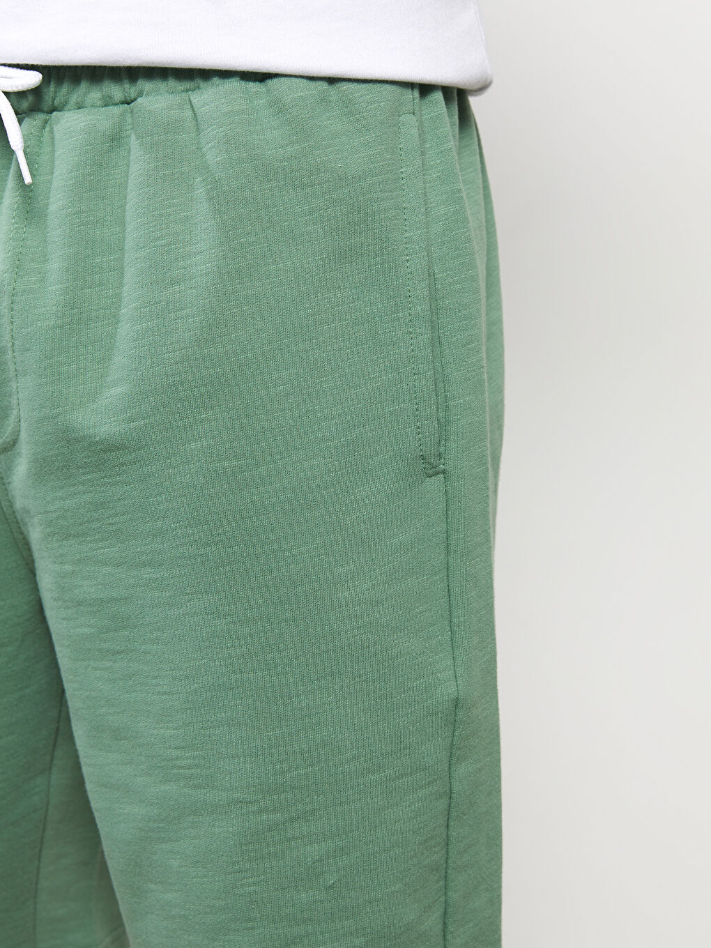 Yeşil Standart Kalıp Örme Erkek Şort-2