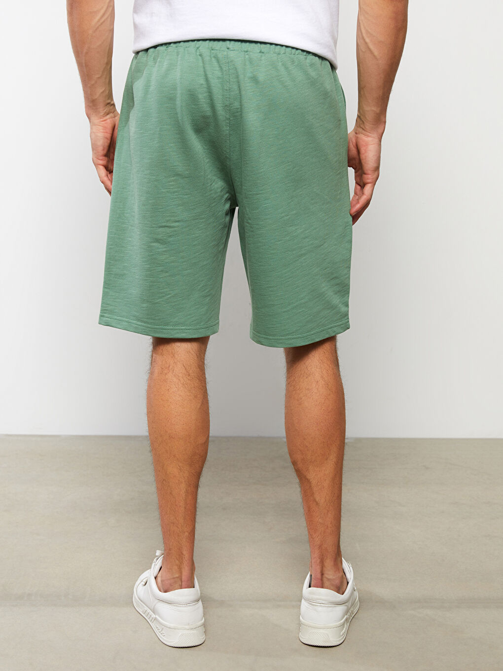Yeşil Standart Kalıp Örme Erkek Şort-3