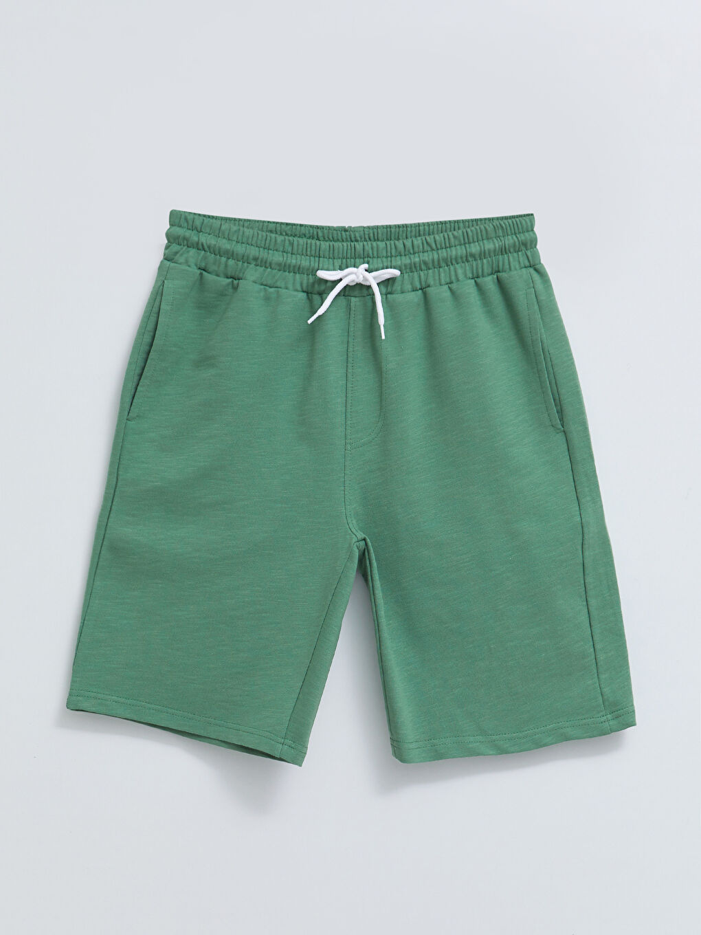 Yeşil Standart Kalıp Örme Erkek Şort-4