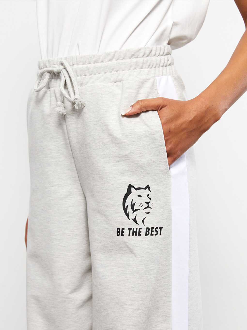 Pantalon de survêtement imprimé avec poches et taille élastiquée pour Femmes-2