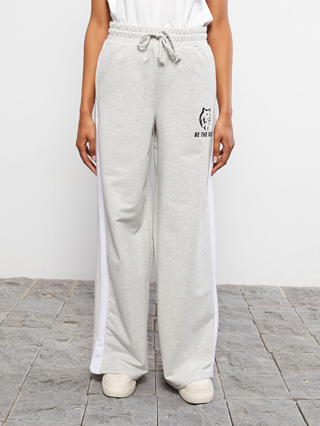 Pantalon de survêtement imprimé avec poches et taille élastiquée pour Femmes-3