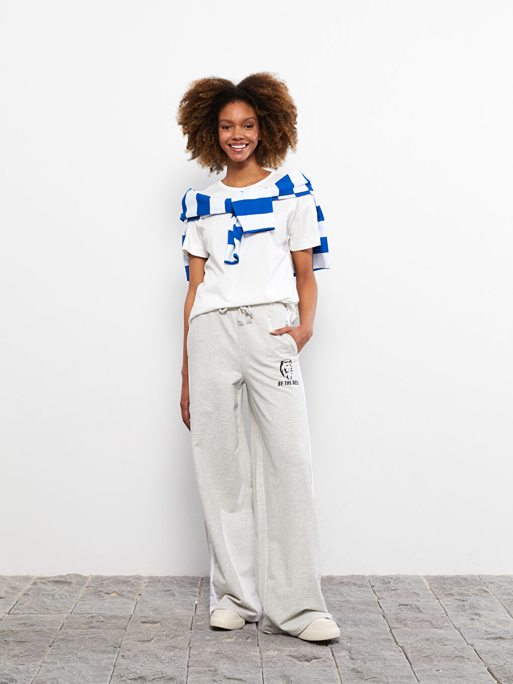 Pantalon de survêtement imprimé avec poches et taille élastiquée pour Femmes