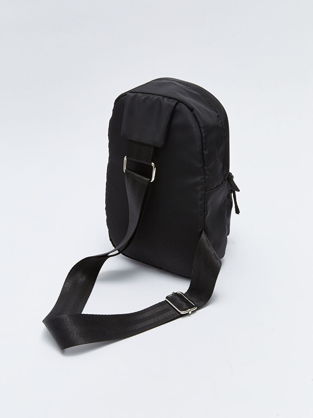 Siyah Paraşüt Kumaş Baskılı Kadın Sırt ve Göğüs Çantası-1