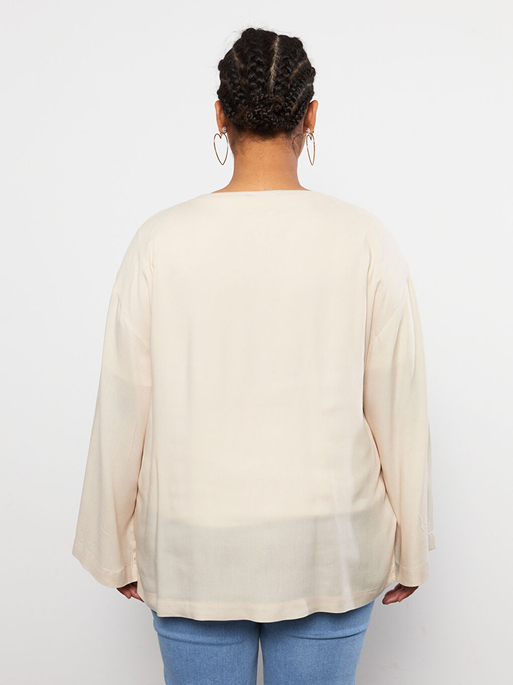 Large Size Shawl Collar Plain Viscose Women's Kimono -S2K895Z8-G1Y