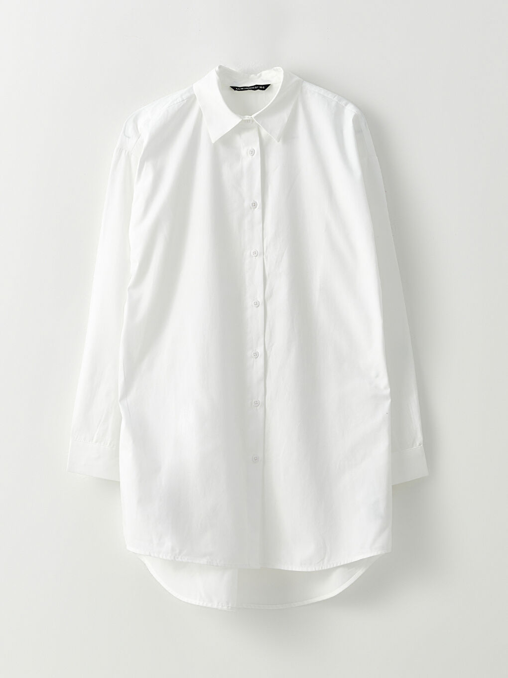 Plain Long Sleeve Oversize Poplin Women's Shirt Tunic-5