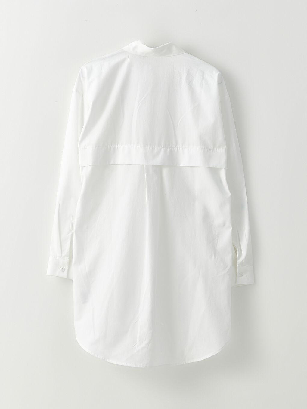 Plain Long Sleeve Oversize Poplin Women's Shirt Tunic-6