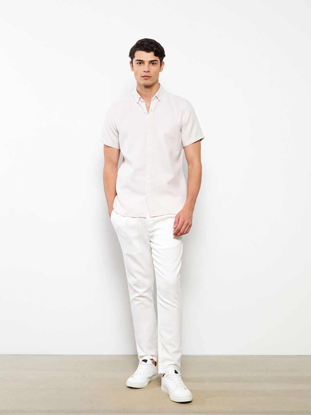 LCW Vision Schlankes Hemd mit Kurzarm aus Dobby-Gewebe für Herren -S2K926Z8-SHU