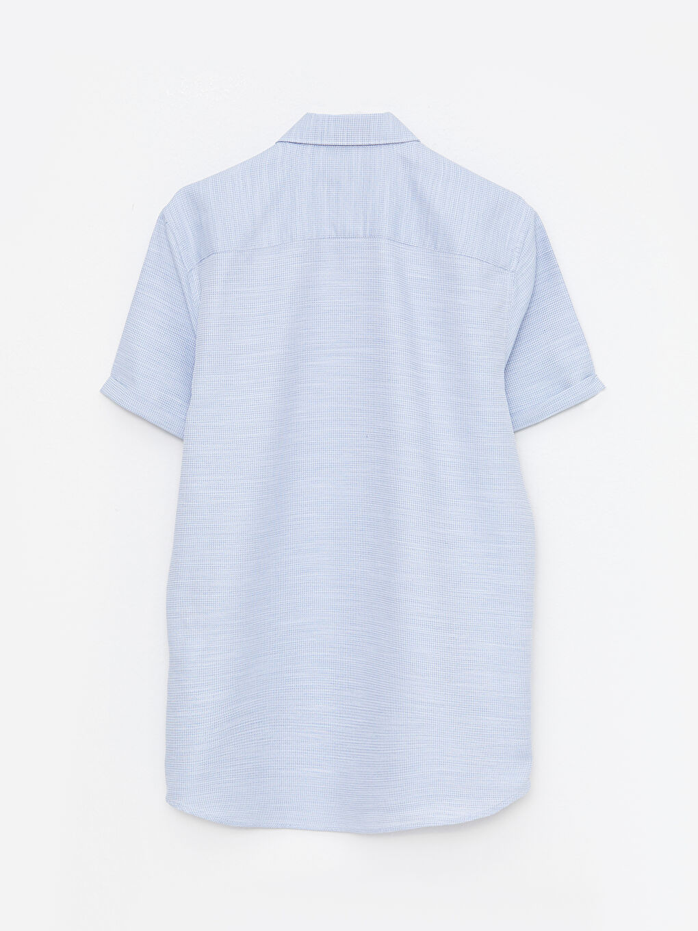 Mavi Slim Fit Kısa Kollu Armürlü Erkek Gömlek-6