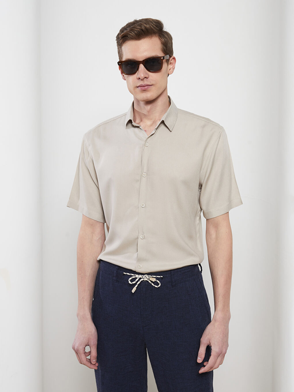 Рубашка с коротким рукавом свободного кроя для мужчин