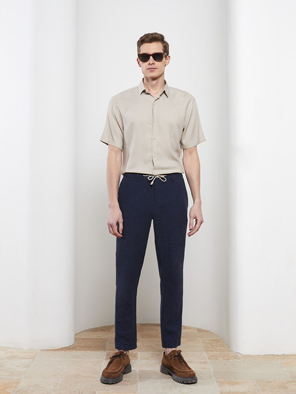 Рубашка с коротким рукавом свободного кроя для мужчин-2