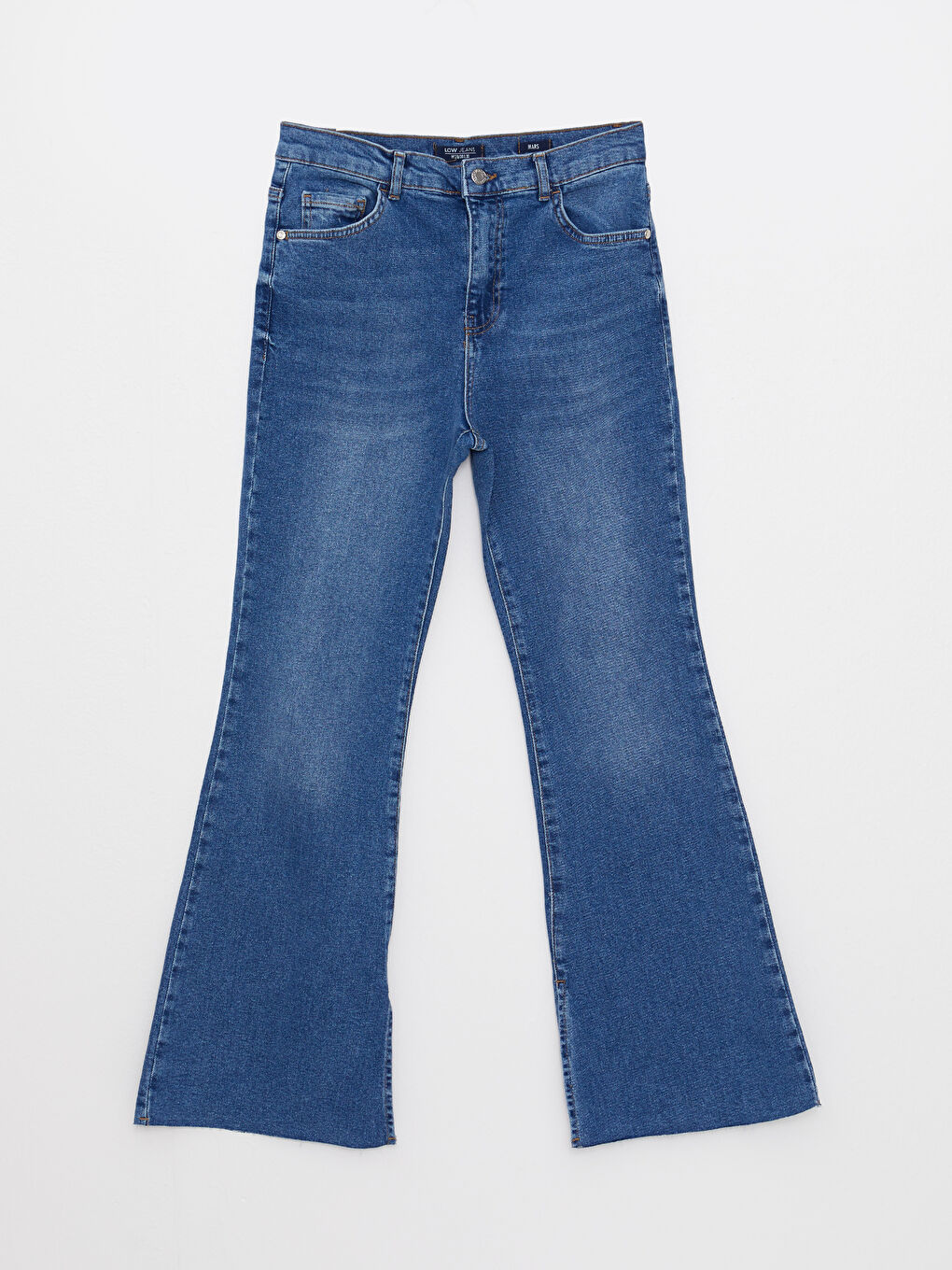 LCW Jeans Orta İndigo Rodeo Yüksek Bel Mars Flare Kadın Jean Pantolon - 6