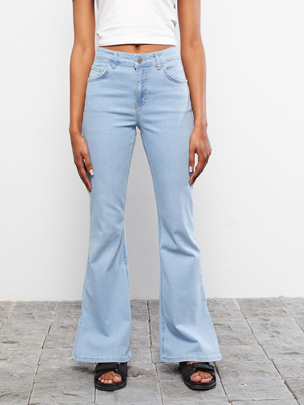 Blugi Evazați Marte cu Talie Înaltă pentru Femei-4