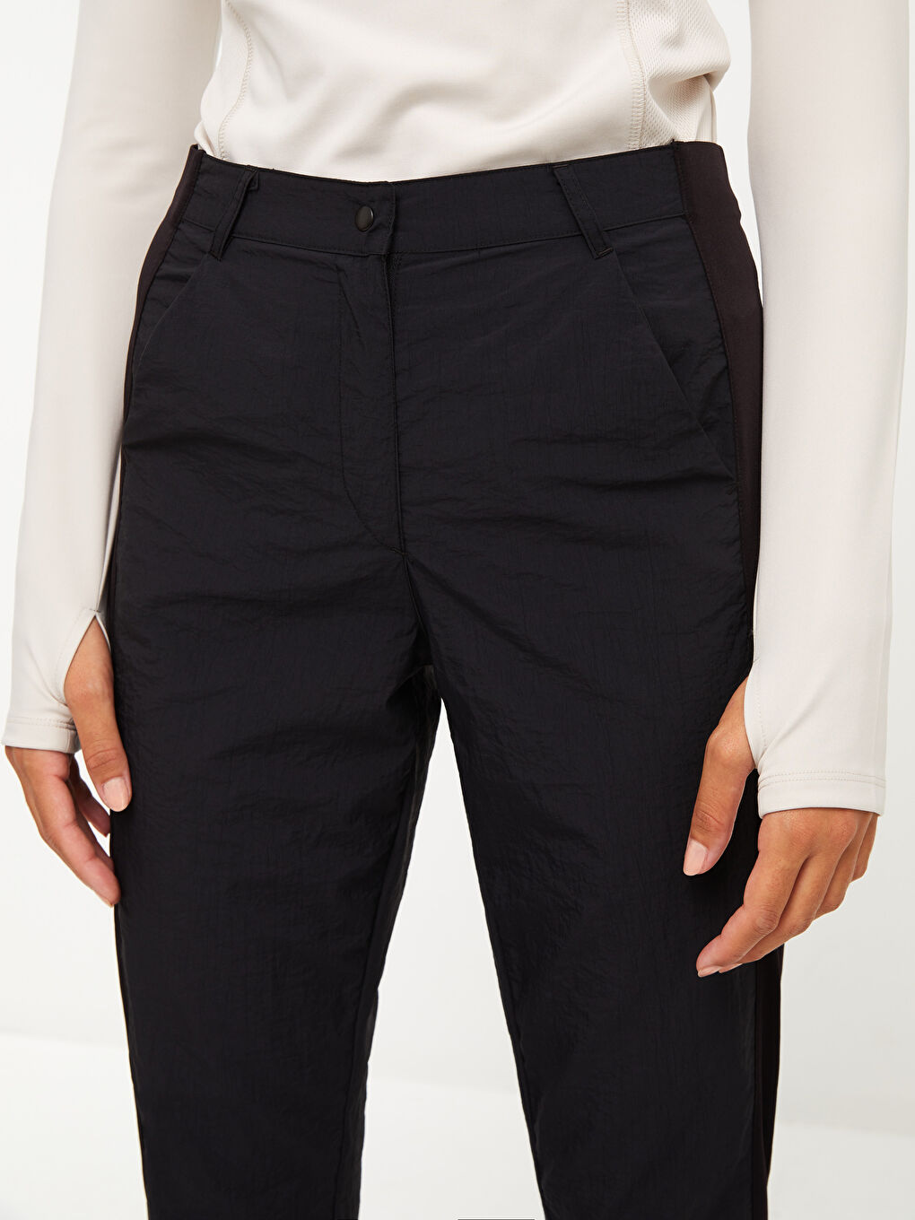 Siyah Standart Fit Baskılı Kadın Pantolon-2