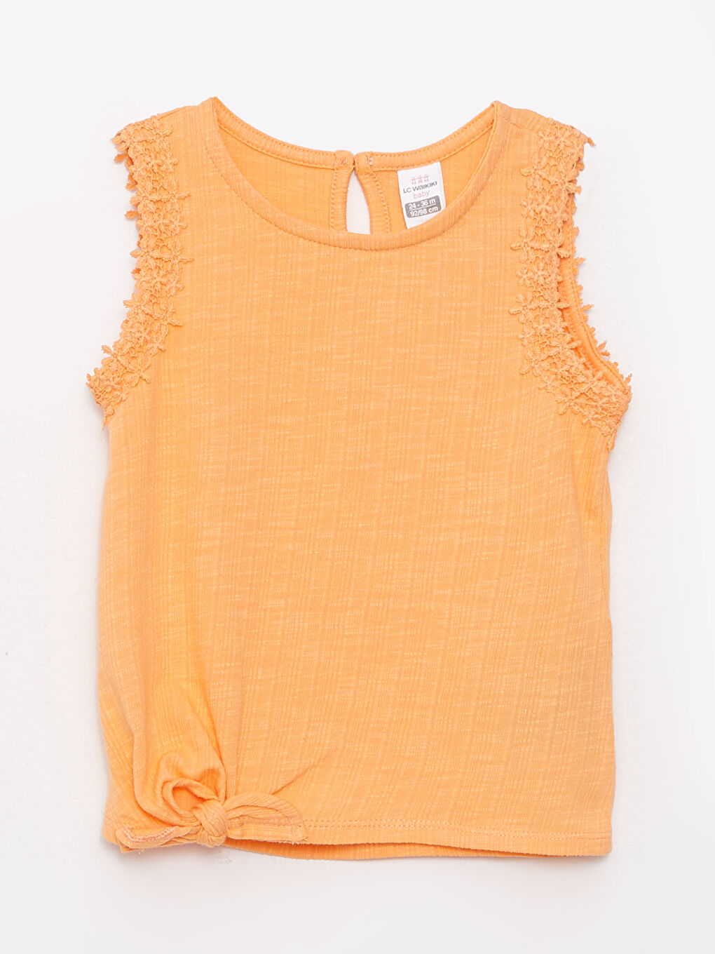 Turuncu Bisiklet Yaka Basic Kız Bebek Atlet