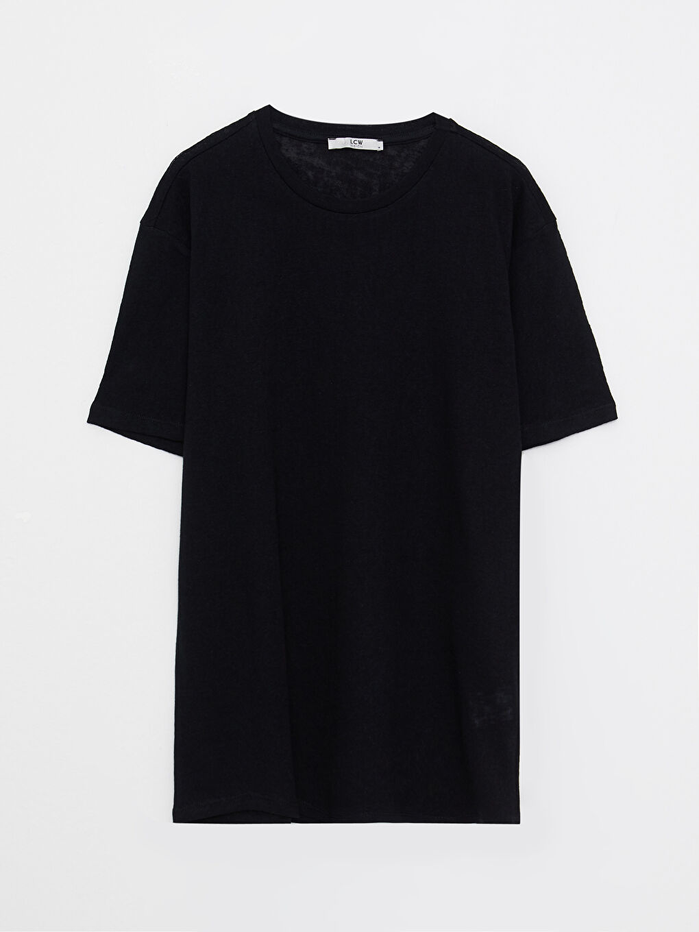 Siyah Bisiklet Yaka Kısa Kollu Erkek Tişört-5