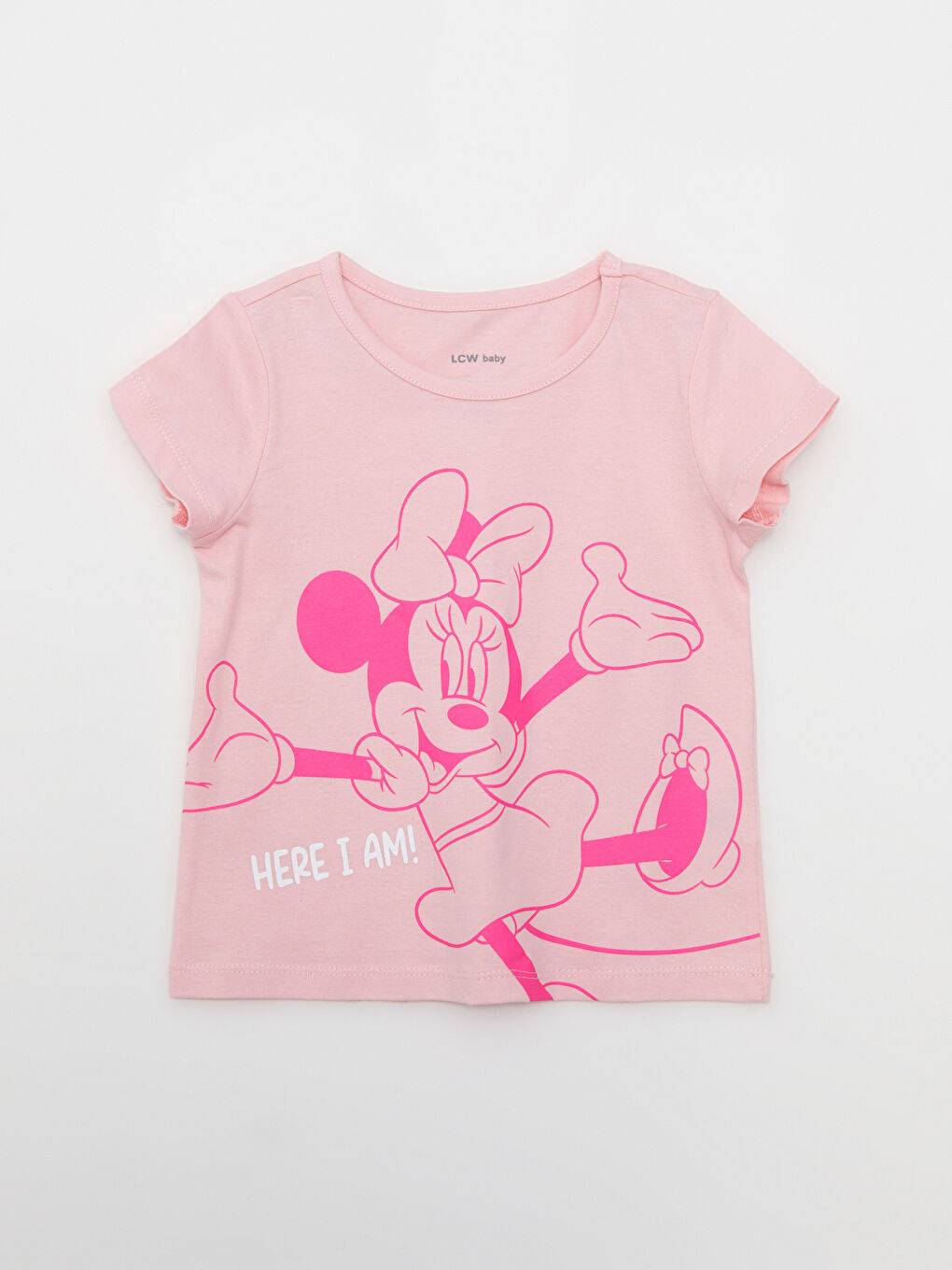 Crew Neck Short Sleeve Minnie Mouse Printed Baby Girls' T-Shirt and Tights 2 Pack Set -S2KC83Z1-FVB