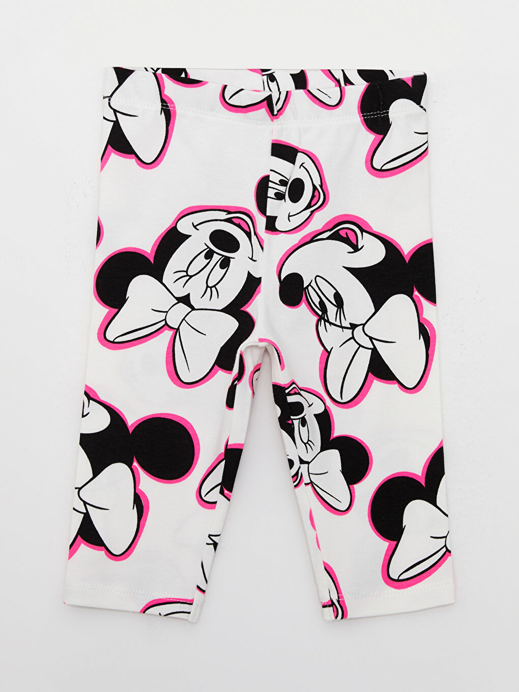 Crew Neck Short Sleeve Minnie Mouse Printed Baby Girls' T-Shirt and Tights 2 Pack Set -S2KC83Z1-FVB