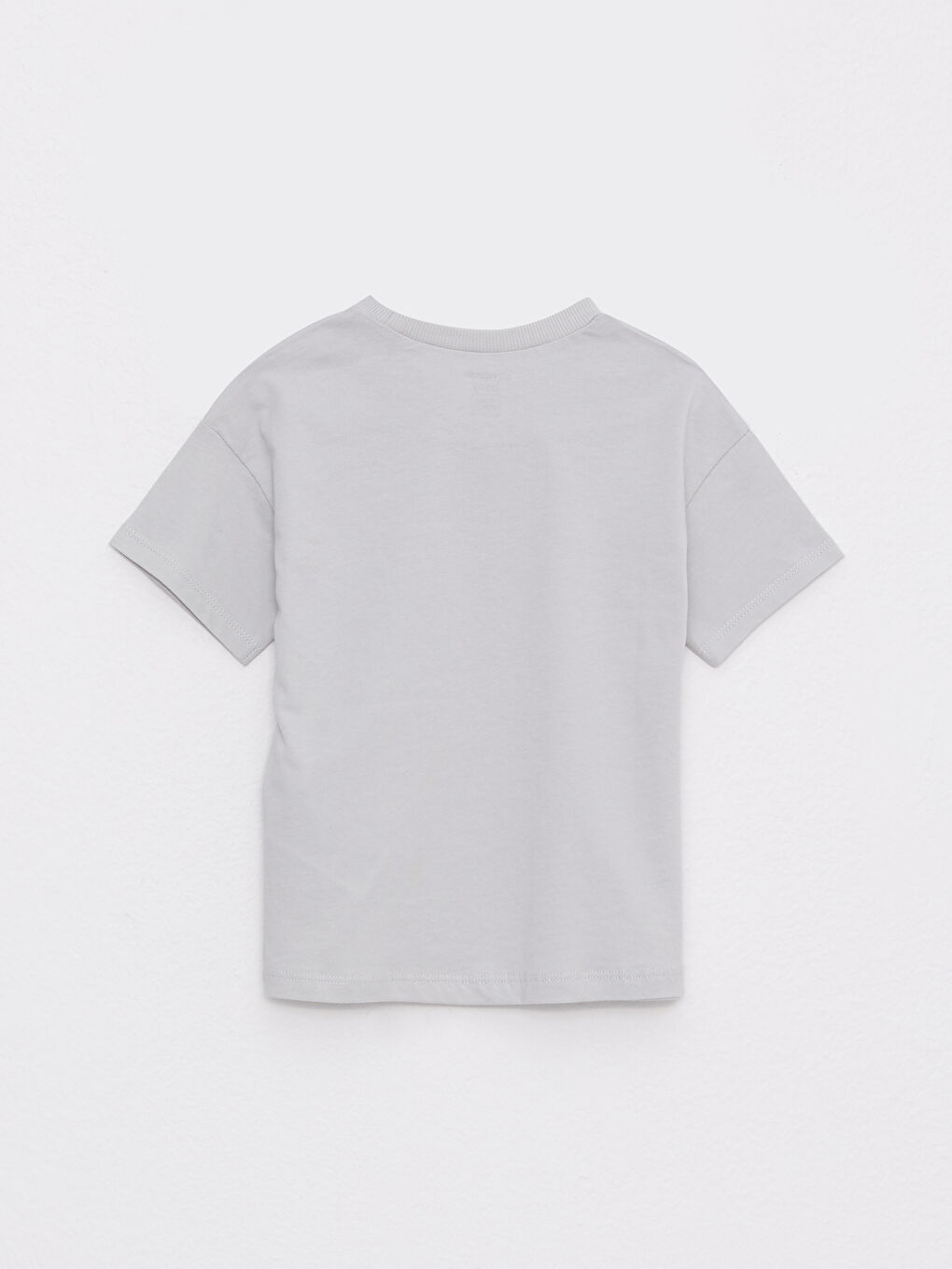 Gri Bisiklet Yaka Kısa Kollu Nostaljik Maymun Baskılı Erkek Bebek Tişört-1