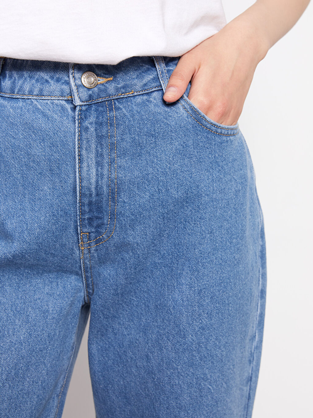 Blugi Drepți cu Potrivire Confortabilă pentru Femei-4