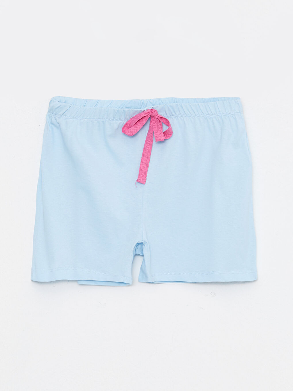 Mavi U Yaka Baskılı Kolsuz Pamuklu Kadın Pijama Takımı-7