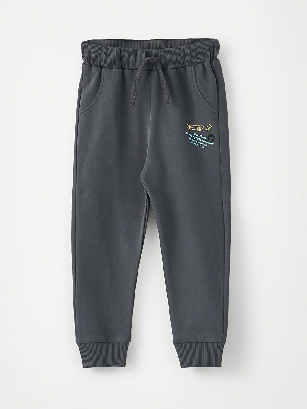 Ekru Bisiklet Yaka Kısa Kollu Baskılı Erkek Bebek Tişört ve Pantolon 2'li Takım-2