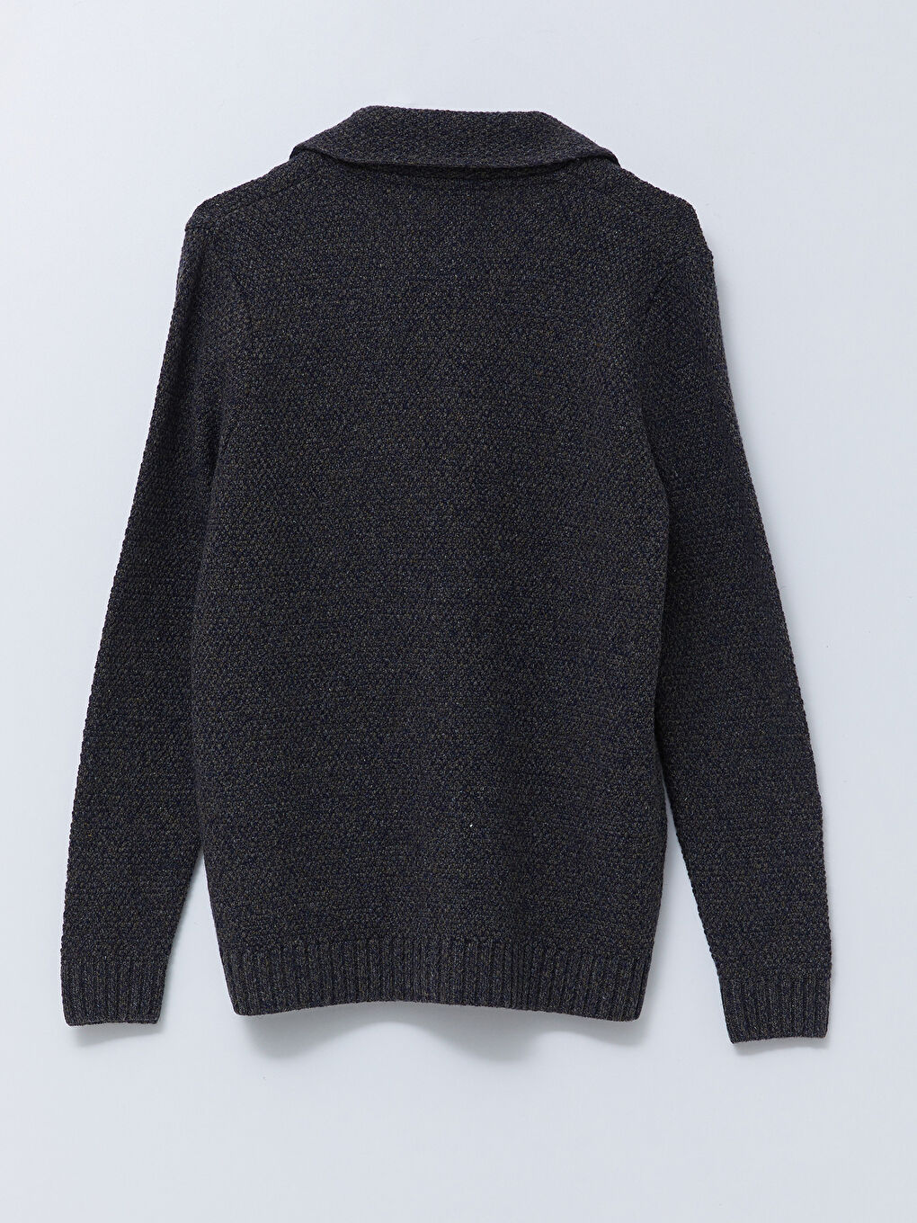 Haki Standart Kalıp Ceket Yaka Kalın Erkek Triko Hırka-6