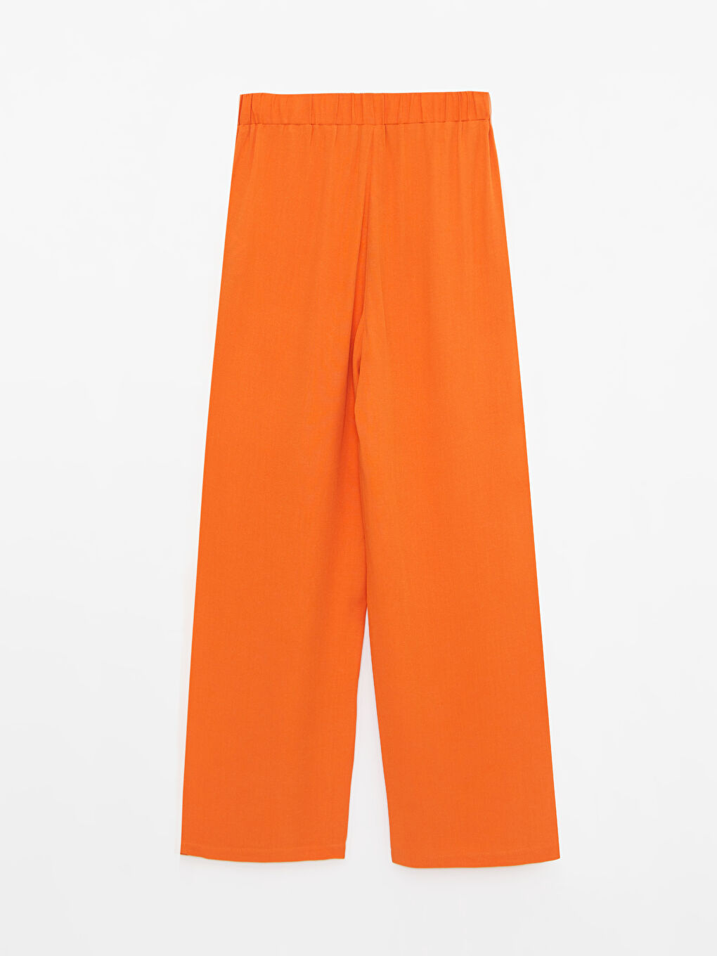 Women's Elastic Waist Relaxed Fit Plain Pants-5