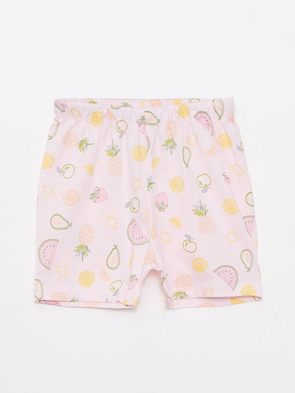 Пижамный комплект для малышек девочек с принтом, коротким рукавом и воротником поло из хлопка-4