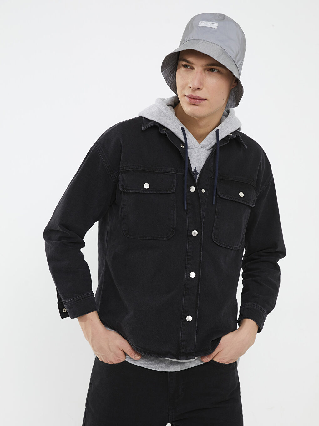 قبعة دلو مطبوعة للرجال-1